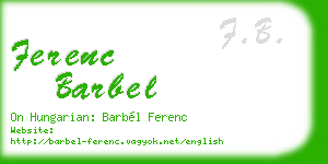 ferenc barbel business card