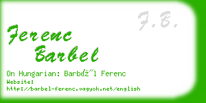 ferenc barbel business card